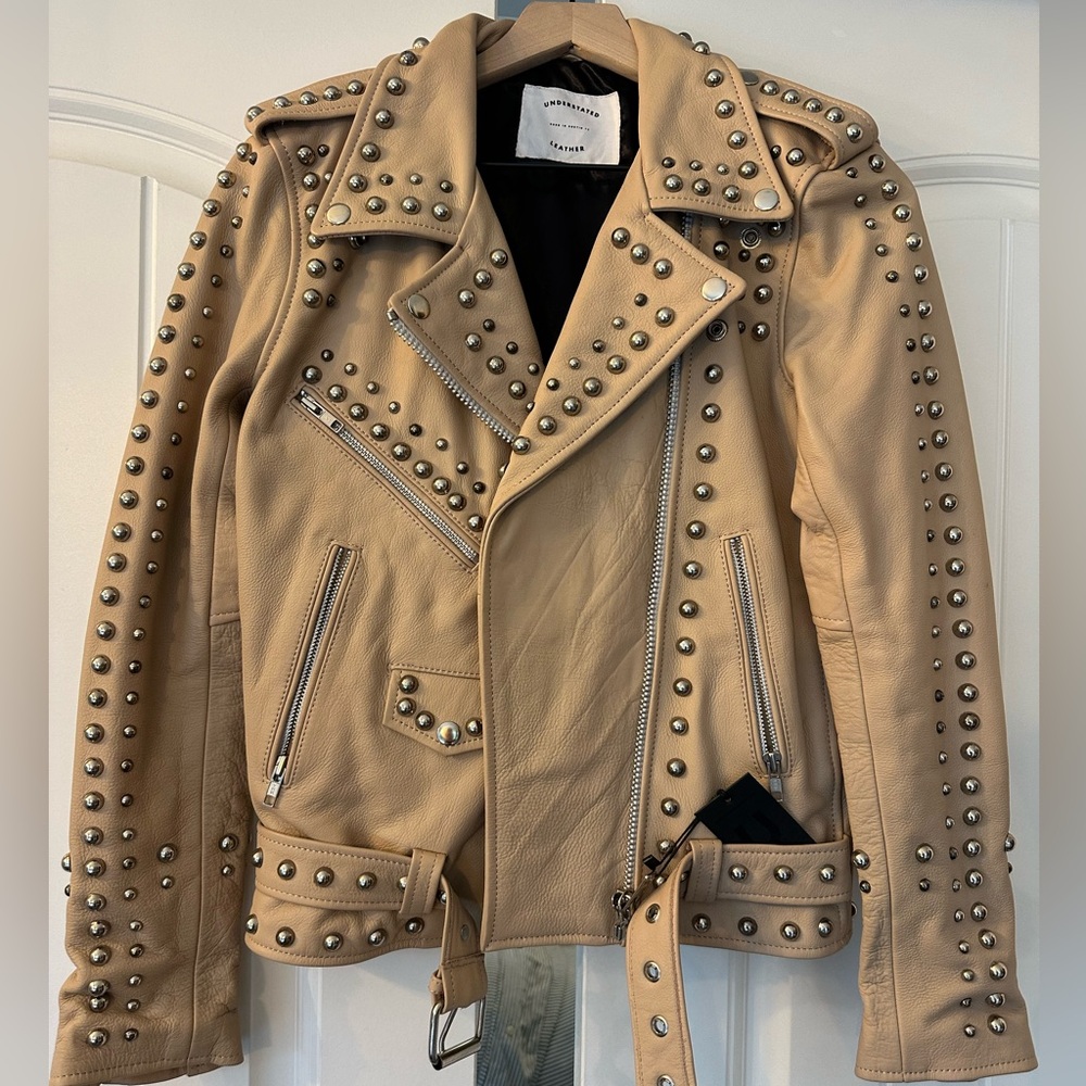 Understated Leather Dome Jacket